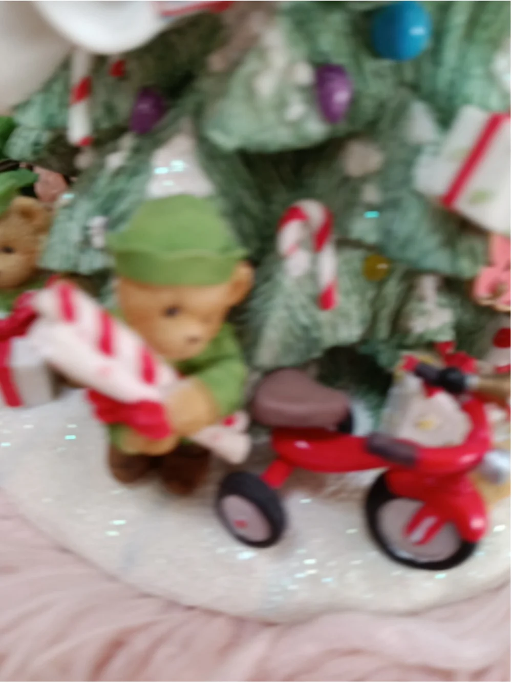 Cherished Teddies Lighted Christmas Tree Plays Tune We Wish You Merry Christmas